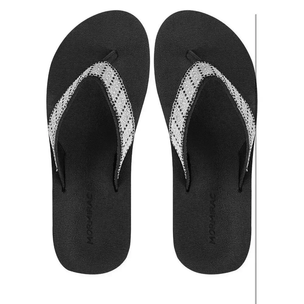 Womens Braid Comfortable Arch Support Flip Flops Soft Cushion Sandals - Size 9